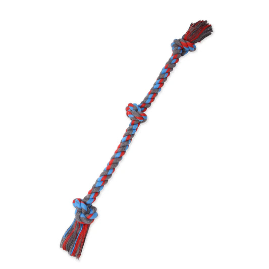 Flossy Chews Cottonblend Bone Rope Dog Toy, Colossal, 19", Assorted Colors